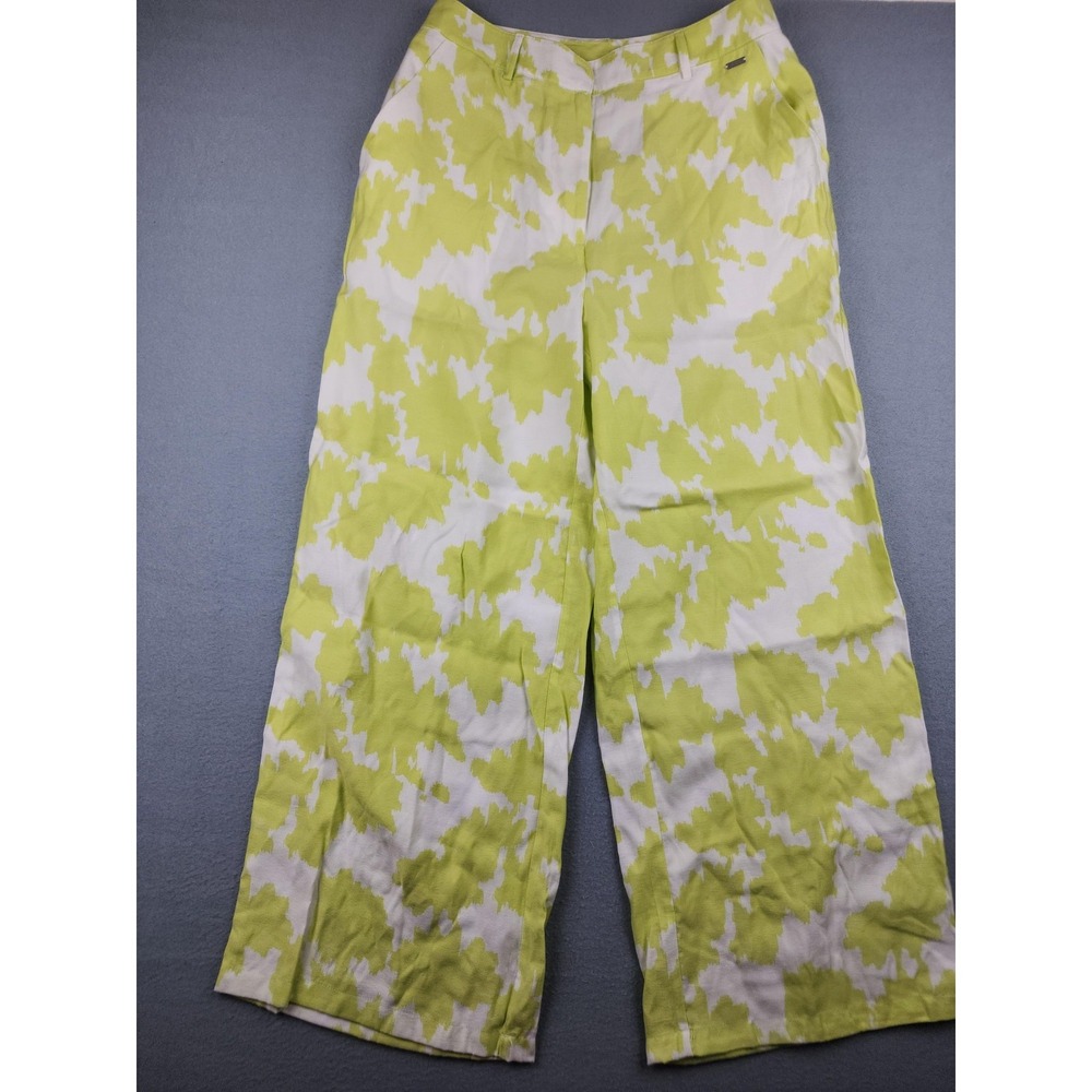 Armani Exchange Dress Pants Womens 8 Green Camo Wide Leg Twill Casual Summer - Picture 1 of 13